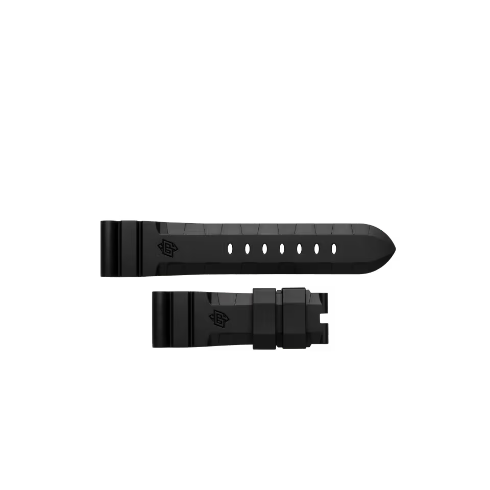 Panerai Black Rubber Strap Accordion Coutchouc Pin Buckle (BA) 24/22 MXE0L6VS