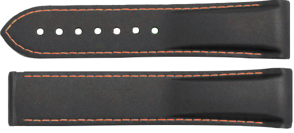 Omega Black / Orange Stitching Rubber Strap 22mm for Planet Ocean 98000375
