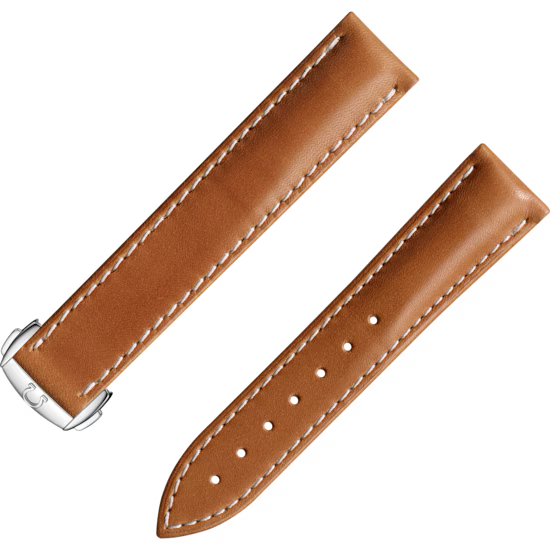 Omega Golden Brown Leather Strap with Buckle 18/16