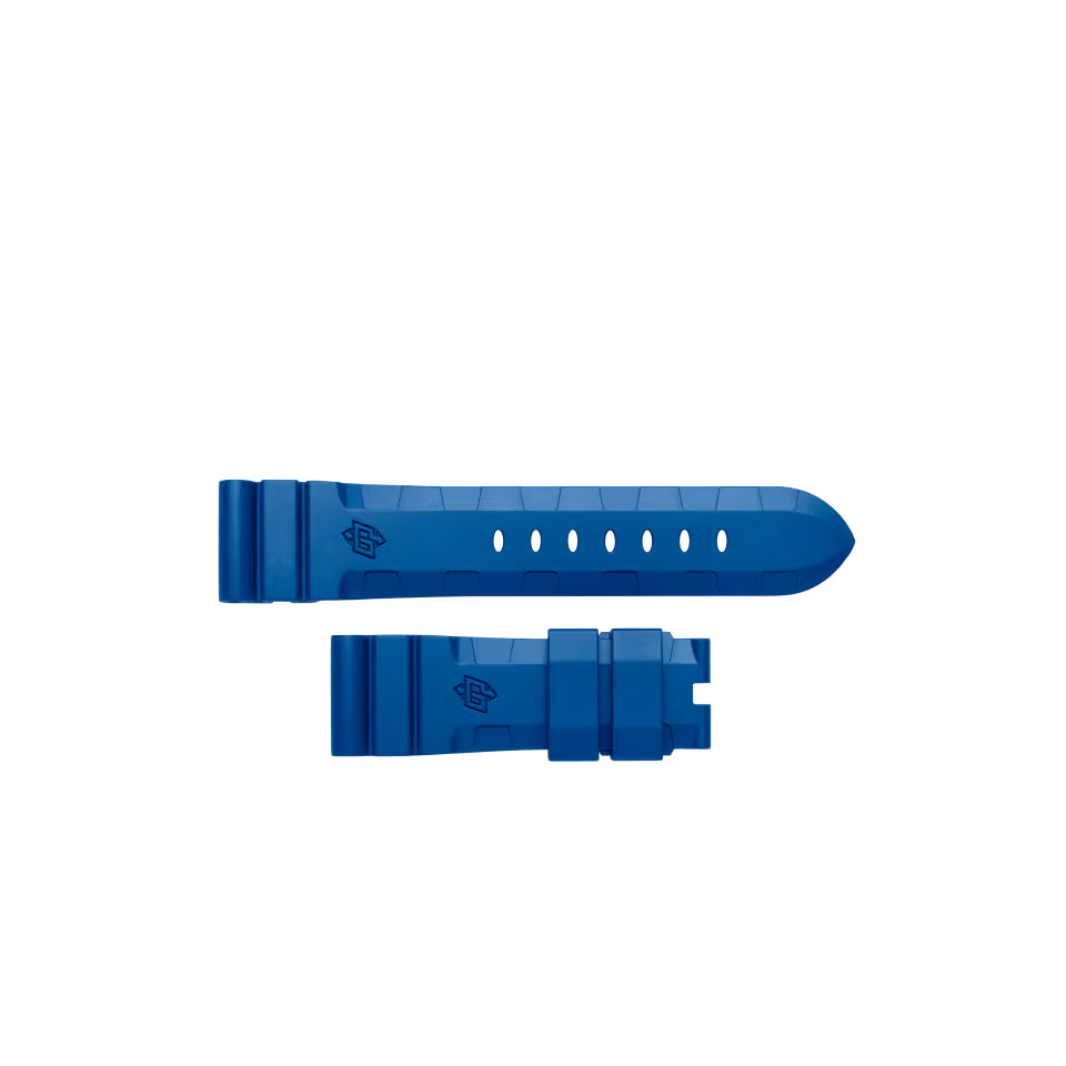 Panerai Blue Accordeon Rubber Strap for Pin Tang Buckle (BA) 22/20