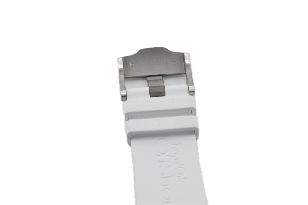 Audemars Piguet White Rubber Strap for Diver / Royal Oak Offshore 28/24 w/ Tang Buckle