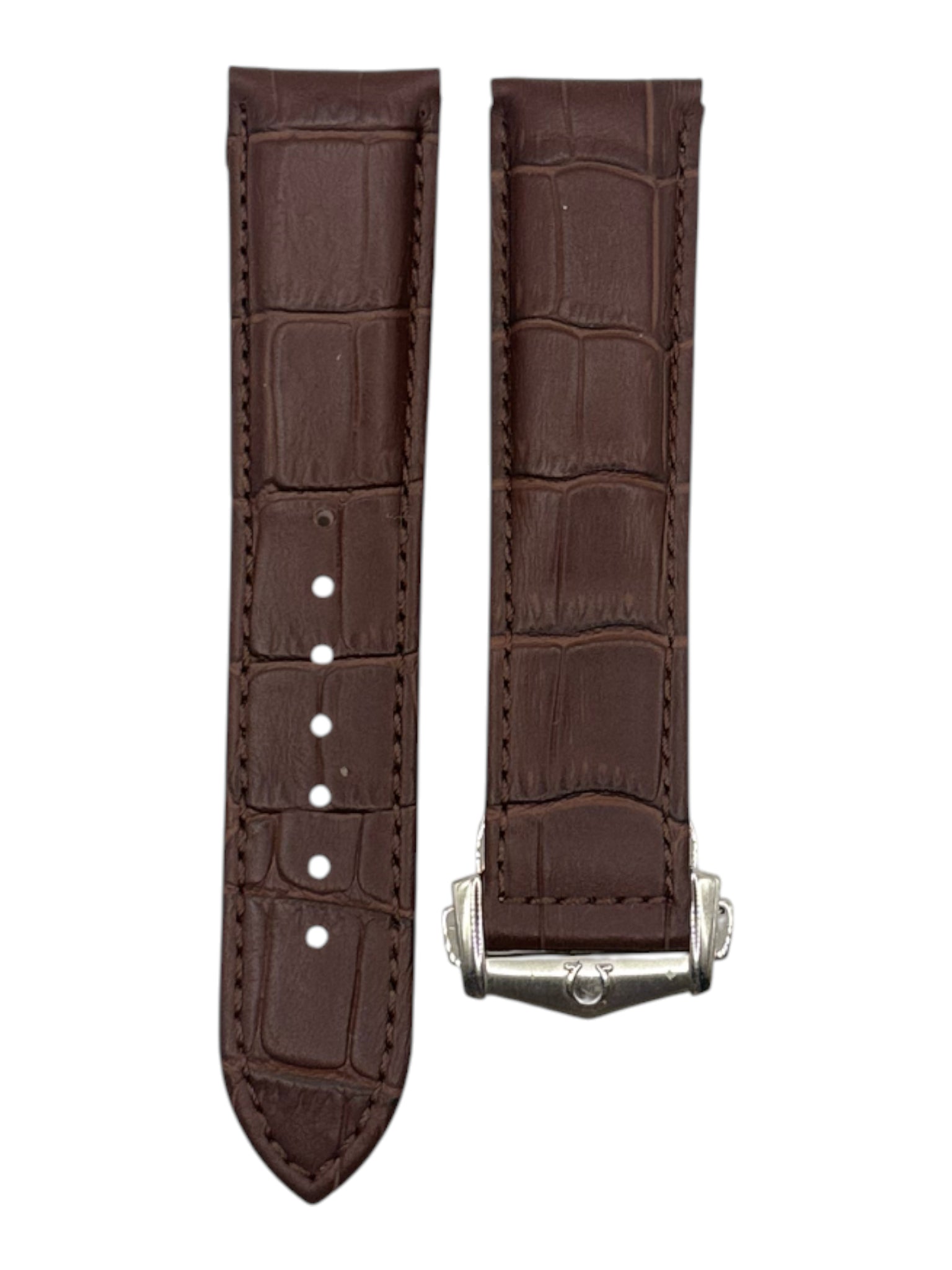 Omega Brown Alligator Leather Watch Strap for 45.5mm Planet Ocean w Buckle