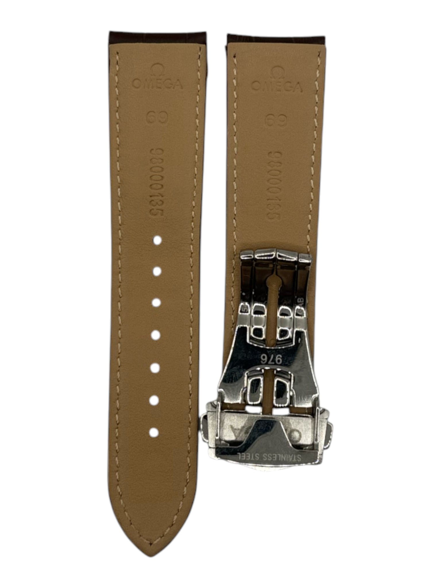 Omega Brown Alligator Leather Watch Strap for 45.5mm Planet Ocean w Buckle