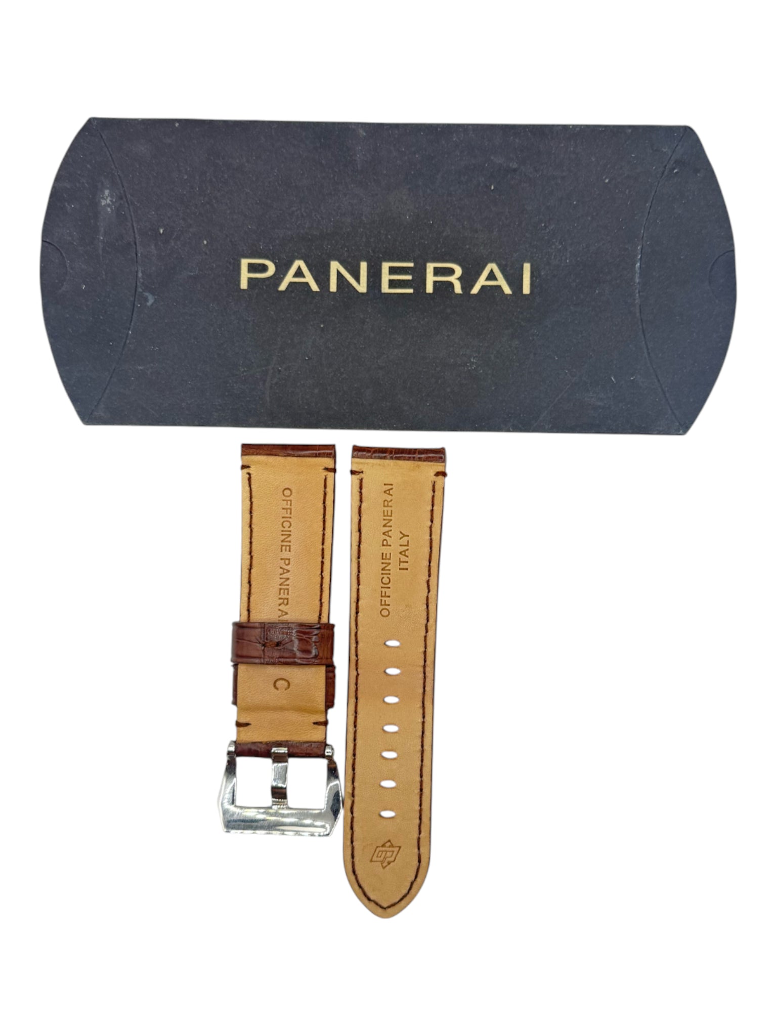Panerai Brown Alligator Leather Strap 24/22 with Tang Pin Buckle OEM