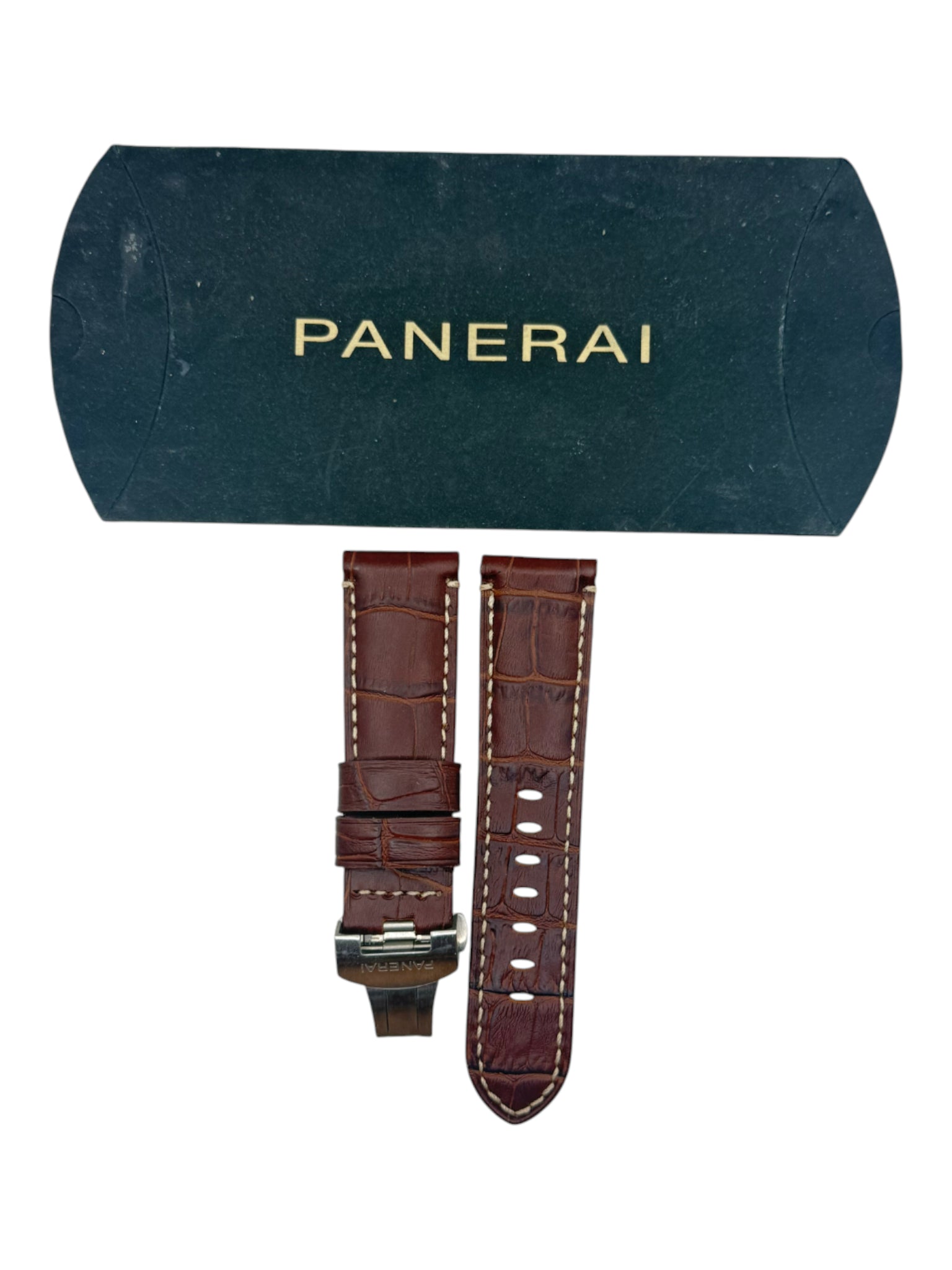 Panerai Dark Brown Alligator Leather Strap 24/22 with Deployment Buckle OEM