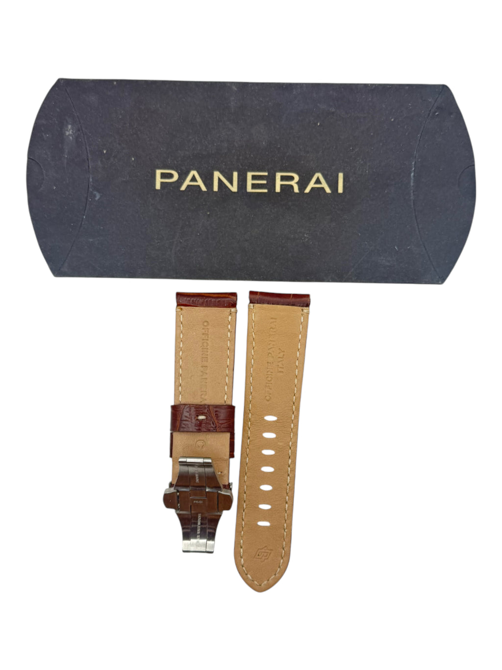 Panerai Dark Brown Alligator Leather Strap 24/22 with Deployment Buckle OEM