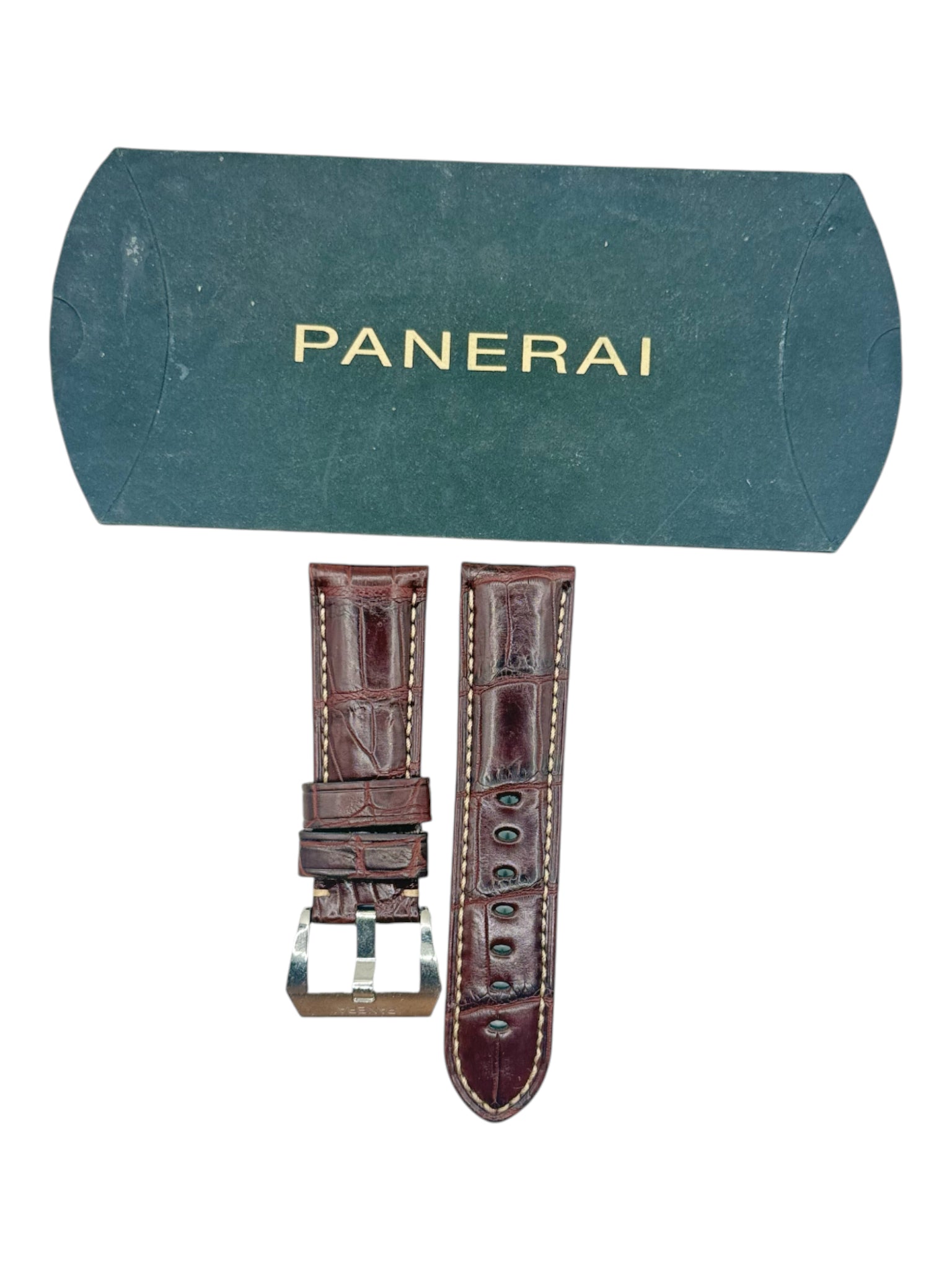 Panerai Burgundy Brown Alligator Leather Strap 24/22 with Tang Buckle OEM