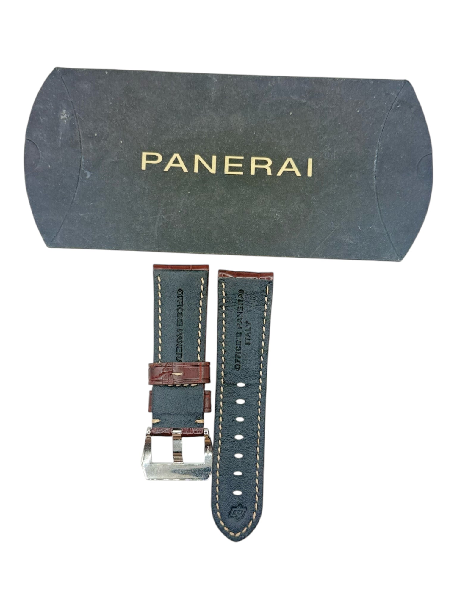Panerai Burgundy Brown Alligator Leather Strap 24/22 with Tang Buckle OEM