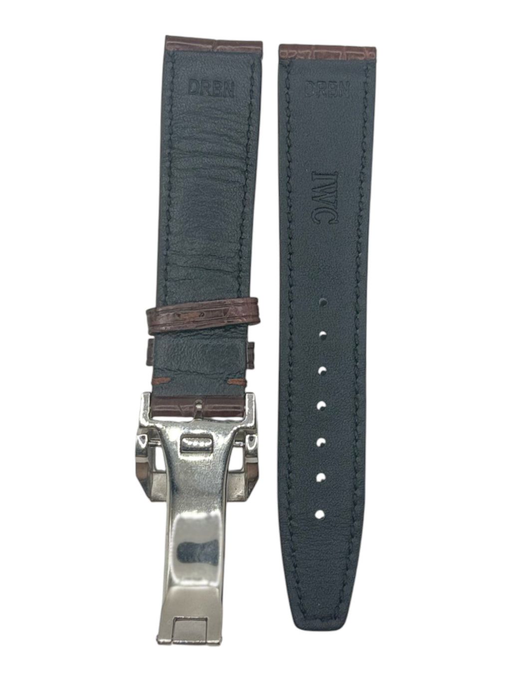 IWC Brown Alligator Watch Strap OEM – 20mm/18mm w/ Deployment Buckle