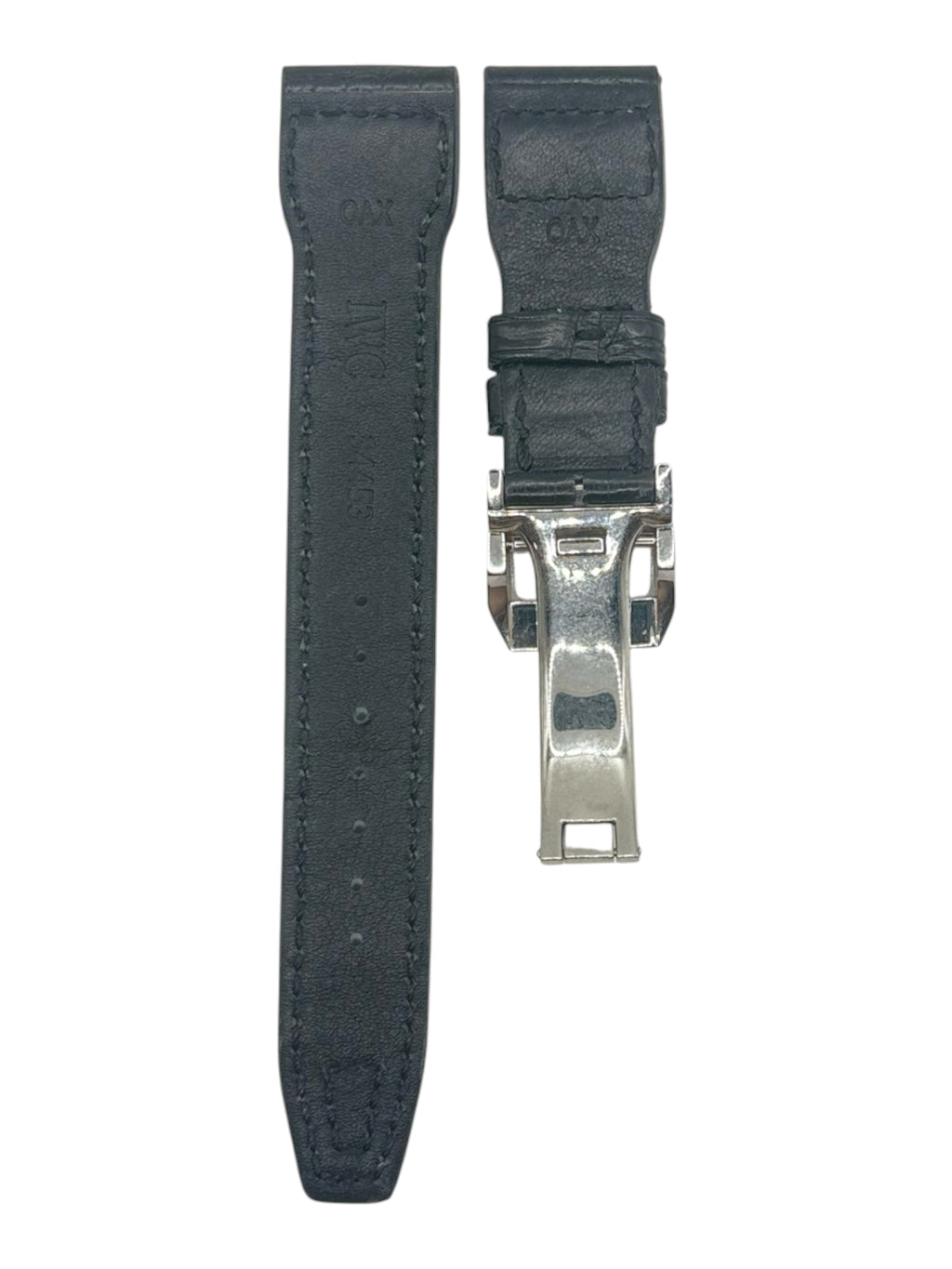 IWC Big Pilot Black Alligator Watch Rivets Strap – 22mm x 18mm | 145/55mm w/ Deployment Buckle