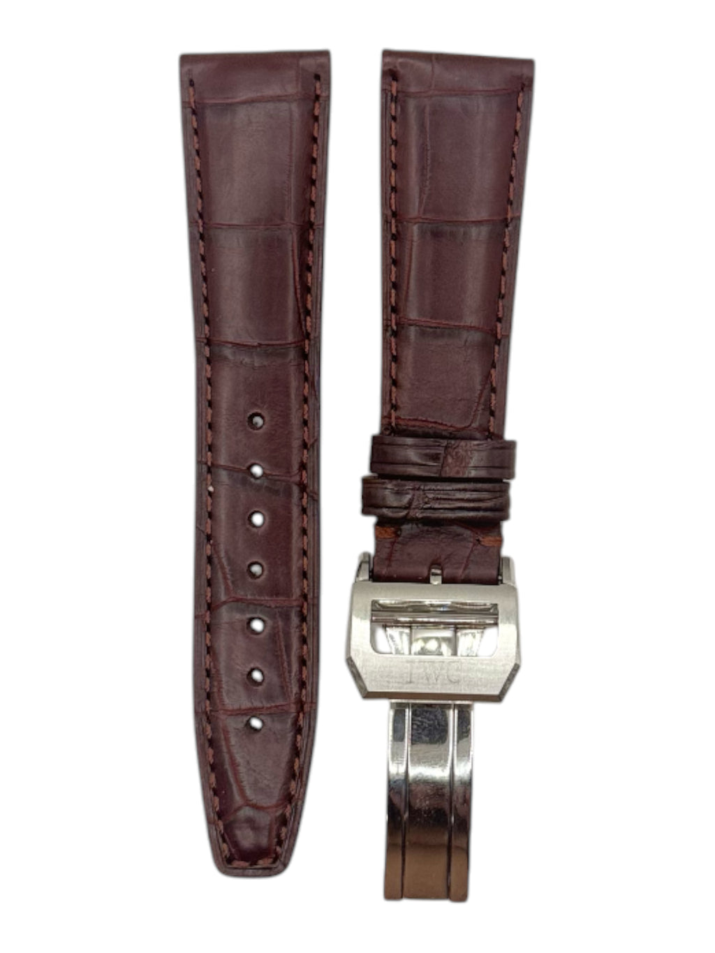 IWC Brown Alligator Watch Strap Band w/ Deployment Buckle 21/18 Authentic OEM