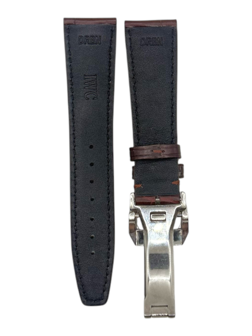 IWC Brown Alligator Watch Strap Band w/ Deployment Buckle 21/18 Authentic OEM
