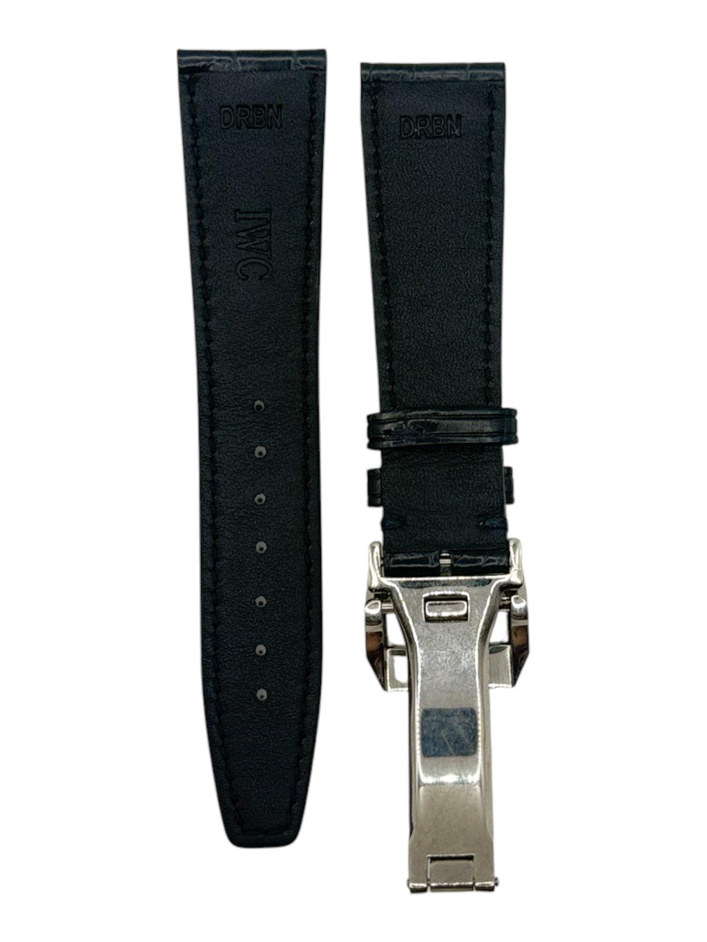 IWC Matte Dark Blue Alligator Watch Strap Band w/ Deployment Buckle 21/18 Authentic OEM