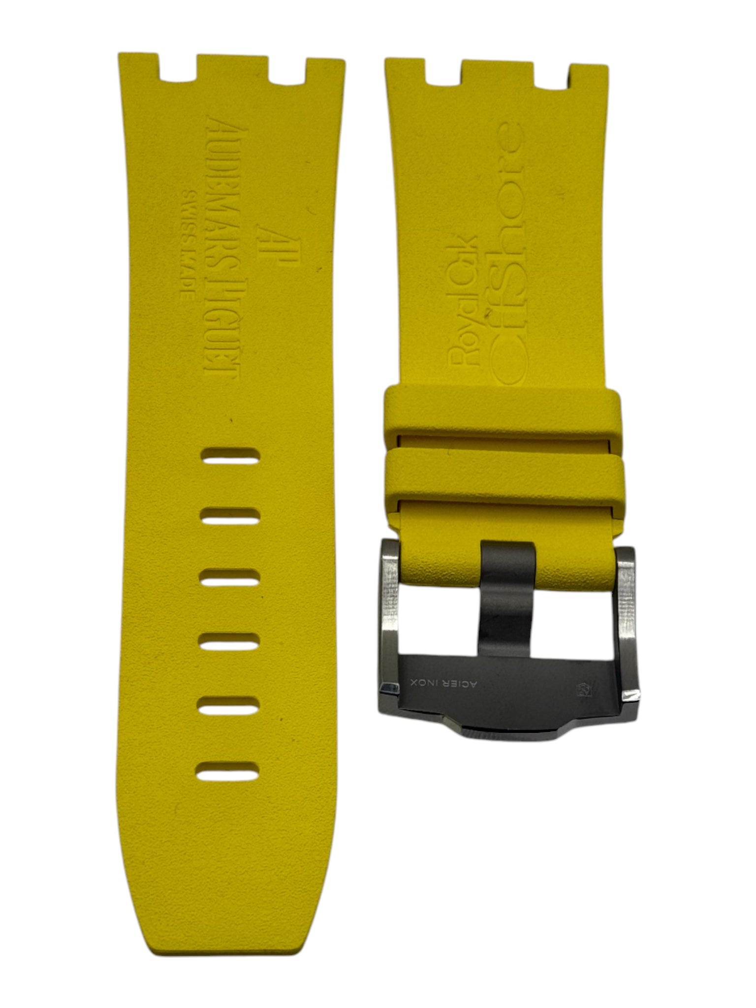 Audemars Piguet Yellow Rubber Strap for Diver / Royal Oak Offshore 28/24 w/ Tang Buckle