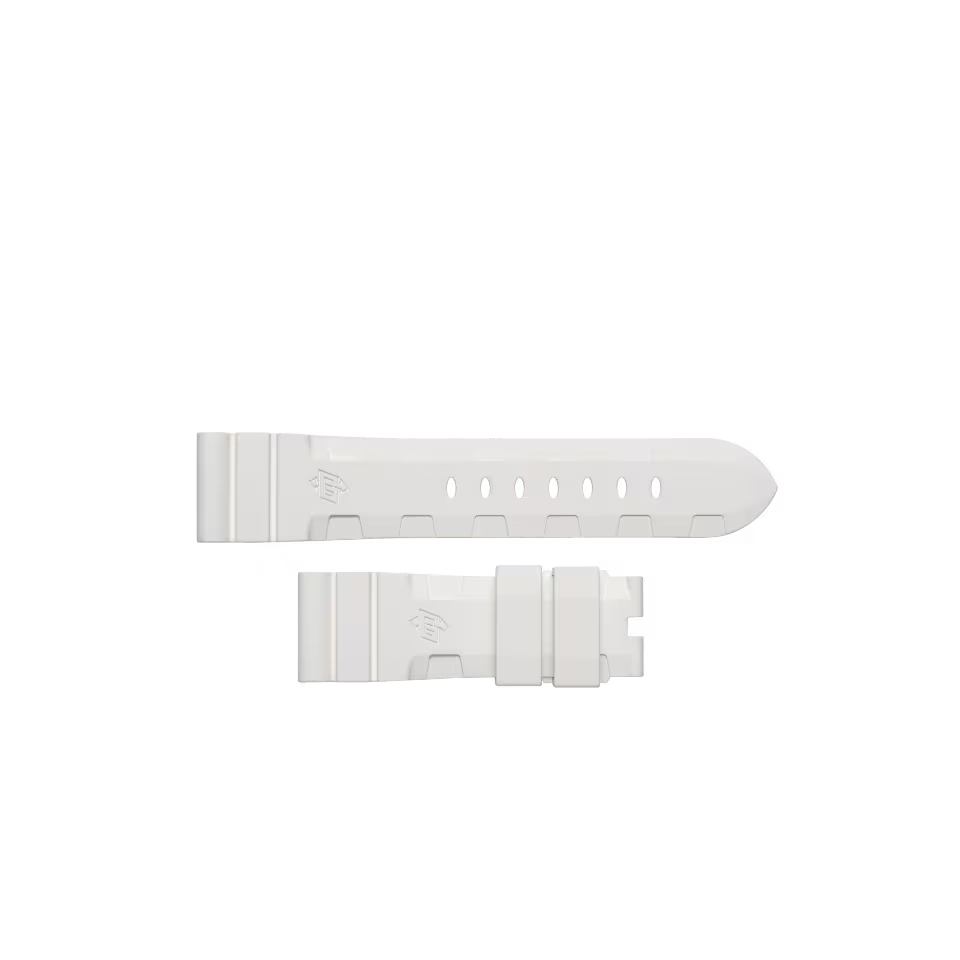 Panerai White Accordeon Rubber Strap for Pin Tang Buckle (BA) 22/20