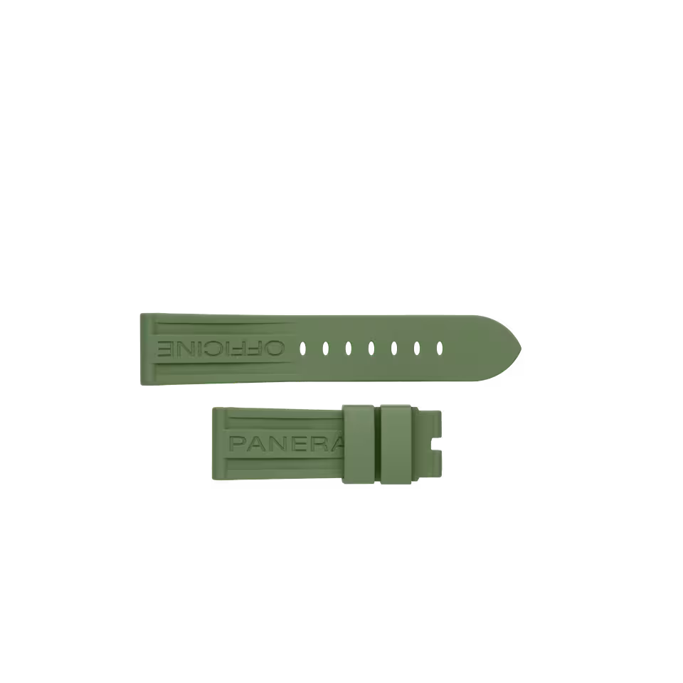 Panerai Military Green Rubber Strap Coutchouc Strap 24/22 with Pin Tang Buckle (BA)